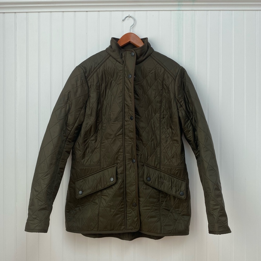 Olive Green Barbour Quilted Calvary Coat